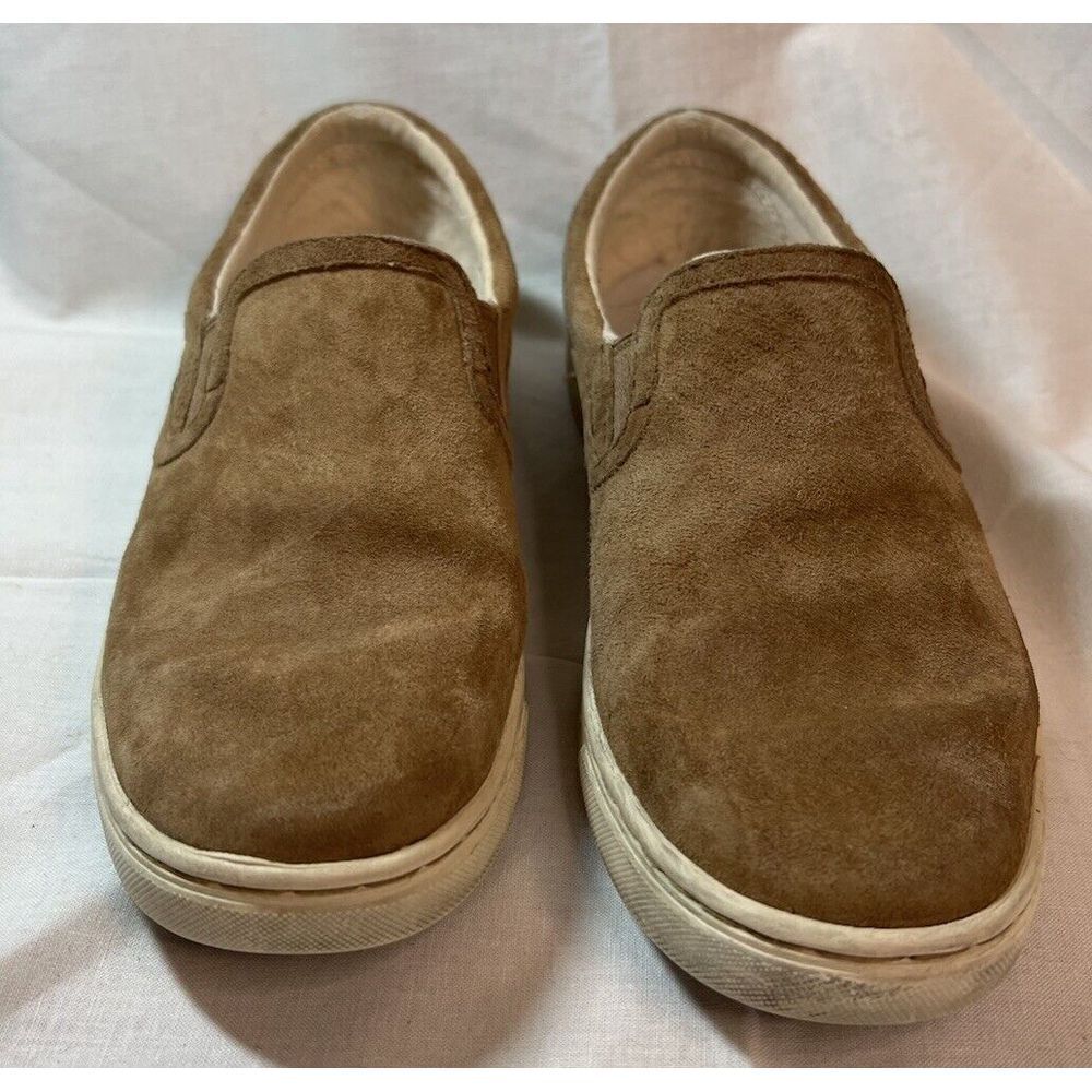 Ugg Shoes Womens 6 Brown Suede Slip On Shearling Casual Low Top Fierce Sneaker